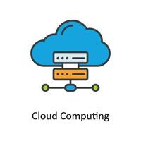 Cloud Computing Vector Fill outline Icons. Simple stock illustration stock