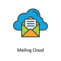 Mailing Cloud Vector Fill outline Icons. Simple stock illustration stock