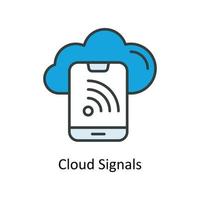 Cloud Signals Vector Fill outline Icons. Simple stock illustration stock