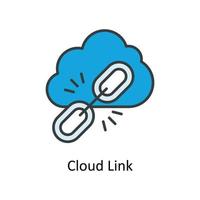 Cloud Link Vector Fill outline Icons. Simple stock illustration stock