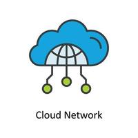 Cloud Network Vector Fill outline Icons. Simple stock illustration stock