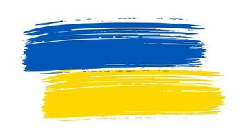 Ukrainian national flag in grunge style vector