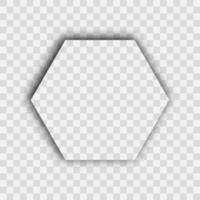 Dark transparent realistic shadow. Hexagon shadow isolated vector