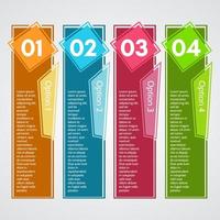 Four elements of infographic design. Step by step infographic design template. Vector illustration