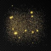 Golden glittering backdrop on a dark background. Background with gold glitter effect and empty space for your text. Vector illustration