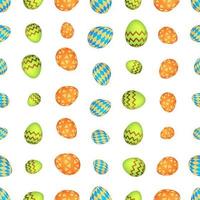 Seamless pattern with colorful Easter eggs. Vector illustration