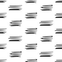 Seamless pattern with black pencil brushstrokes in abstract shapes on white background. Vector illustration