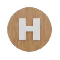 Letter H on shape round png