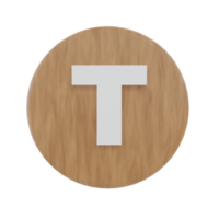 Letter T on shape round png