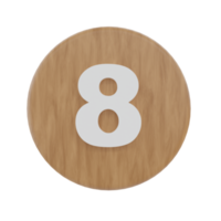 Number 8 on shape round png