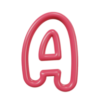 letter A color glossy outline png