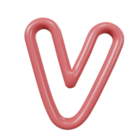 letter V color glossy outline png