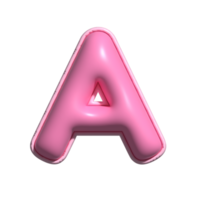 letra un rosado alfabeto lustroso png