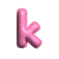 letra k rosado alfabeto lustroso png