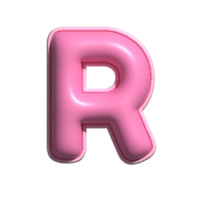 Letter R pink alphabet glossy png