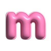 brief m roze alfabet glanzend png