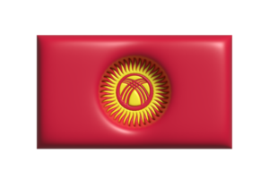 Kirgizië vlag. 3d geven png
