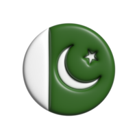 Pakistan circular flag shape. 3d render png
