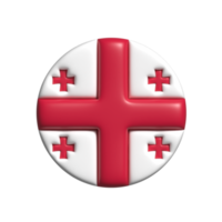 Georgia circular flag shape. 3d render png