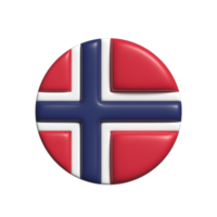 Norvegia circolare bandiera forma. 3d rendere png