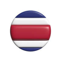 Costa rica circular flag shape. 3d render png