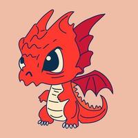 Vector Stock Illustration isolated Emoji character cartoon dragon dinosaur  sticker emoticon for site, info graphics, video, animation, websites, mail, newsletters, reports, comic