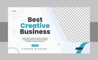 Business webinar conference concept web banner or social media post horizontal banner design. Business webinar invitation design and live conference web banner design vector