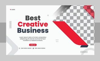 Business webinar conference concept web banner or social media post horizontal banner design. Business webinar invitation design and live conference web banner design template vector