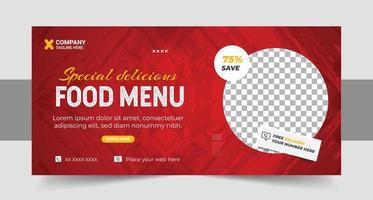 Elegant Food Social Media and Web Banner template vector