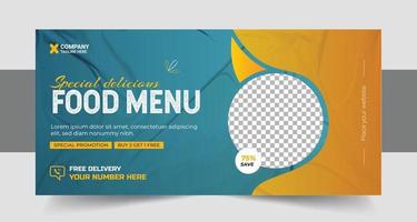 Elegant Food Social Media and Web Banner template vector