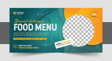 Elegant Food Social Media and Web Banner template vector