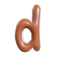 chocola alfabet lettertype. 3d geven png