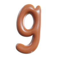 chocola alfabet lettertype. 3d geven png