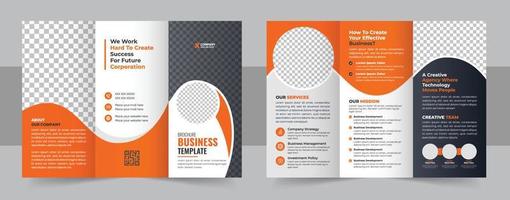 Corporate business trifold brochure template, Creative and Professional tri fold brochure vector design.