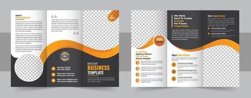 Tri-fold brochure template Minimalistic geometric design for corporate and business. Creative concept brochure vector template