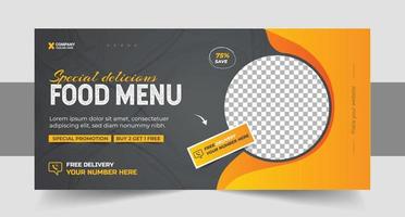 Elegant Food Social Media and Web Banner template vector