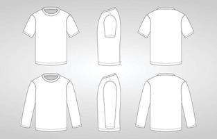 blanco camiseta contorno modelo vector