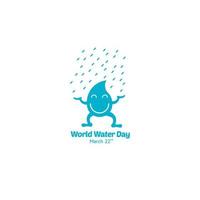 world water day faucet or water tap with a drop of water out to earth vector design