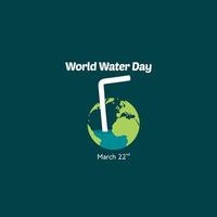 concept of ecology and world water day . Flat design illustration. vector