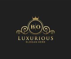 Initial BO Letter Royal Luxury Logo template in vector art for Restaurant, Royalty, Boutique, Cafe, Hotel, Heraldic, Jewelry, Fashion and other vector illustration.