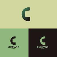 The C Letter Logo Template with a blend of dark green and faded green gradient colors that are elegant and professional, is perfect for your company identity vector