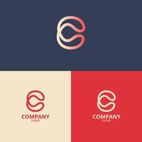 el C letra logo modelo con un mezcla de rojo y rosa-gris degradado colores ese son elegante y profesional, es Perfecto para tu empresa identidad vector