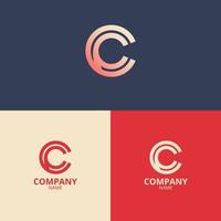 The C Letter Logo Template with a blend of red and pink-gray gradient colors that are elegant and professional, is perfect for your company identity vector