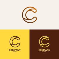 el letra C logo modelo con un mezcla de elegante y profesional oscuro marrón y ligero amarillo gradación colores es Perfecto para tu empresa identidad vector