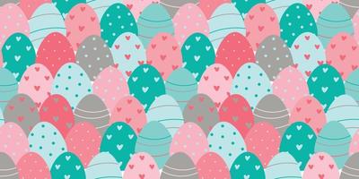 Easter spring seamless pattern with willow twigs and Easter eggs vector