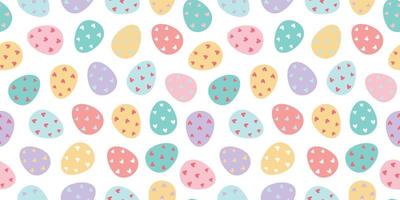 Easter spring seamless pattern with willow twigs and Easter eggs vector