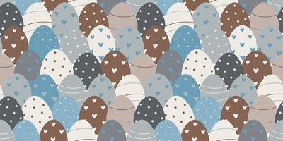 Easter spring seamless pattern with willow twigs and Easter eggs vector