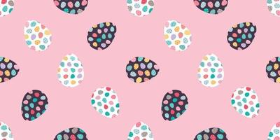 Easter spring seamless pattern with willow twigs and Easter eggs vector