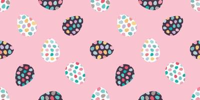 Easter spring seamless pattern with willow twigs and Easter eggs vector