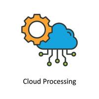 Cloud Processing Vector Fill outline Icons. Simple stock illustration stock